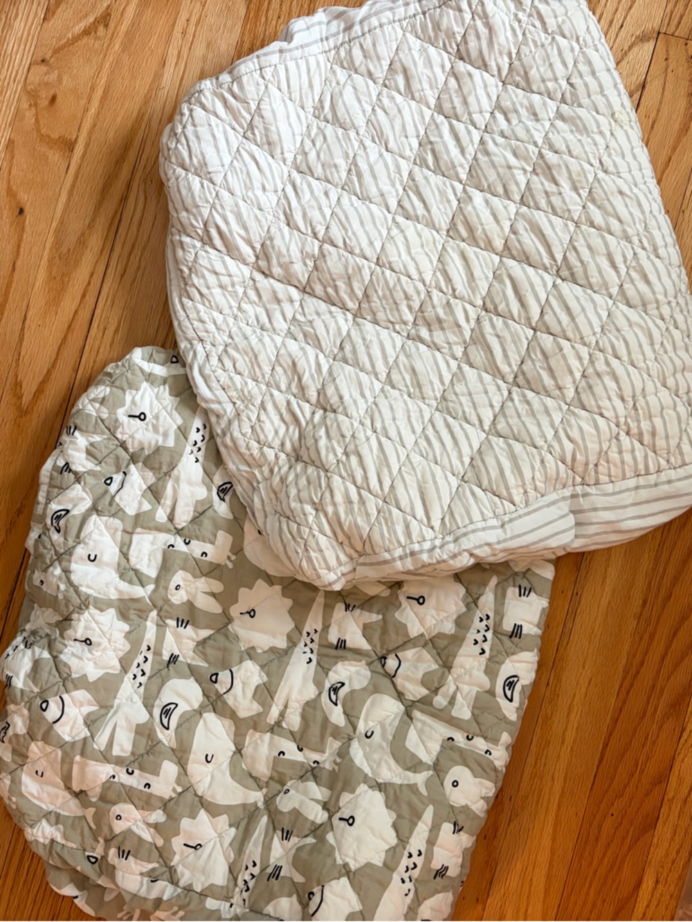 Crate and kids cotton changing pad covers - grey print duo